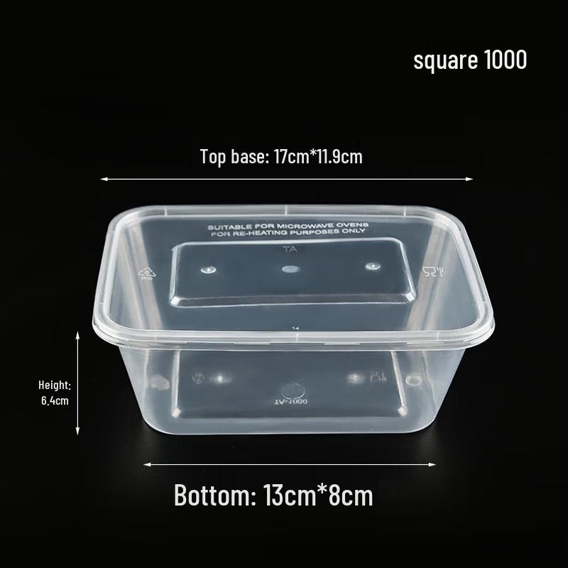Handon Transparent Rectangular Disposable Food Container
