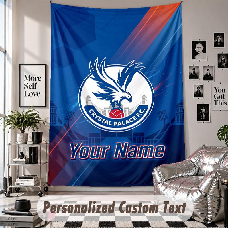 Custom Tapestry Wall Hanging, Crystal Palace Personalized Name Text Home Wall Decor