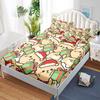 Cute Christmas Cat Pattern Bed Hat Four-Piece Bedding Set Bedroom Dormitory Bedding Decoration
