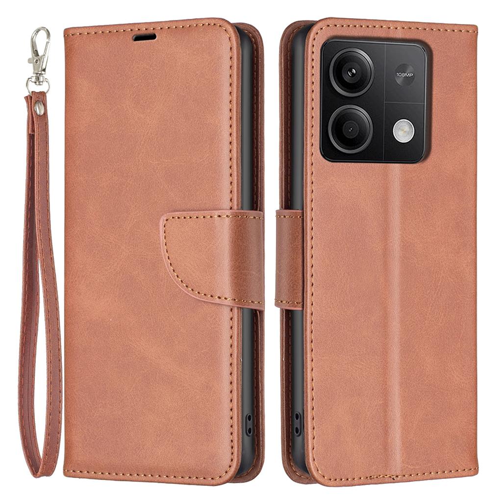 For Xiaomi Redmi Note 13 5G Leather Case Shockproof TPU Stand Solid Color Phone Cover