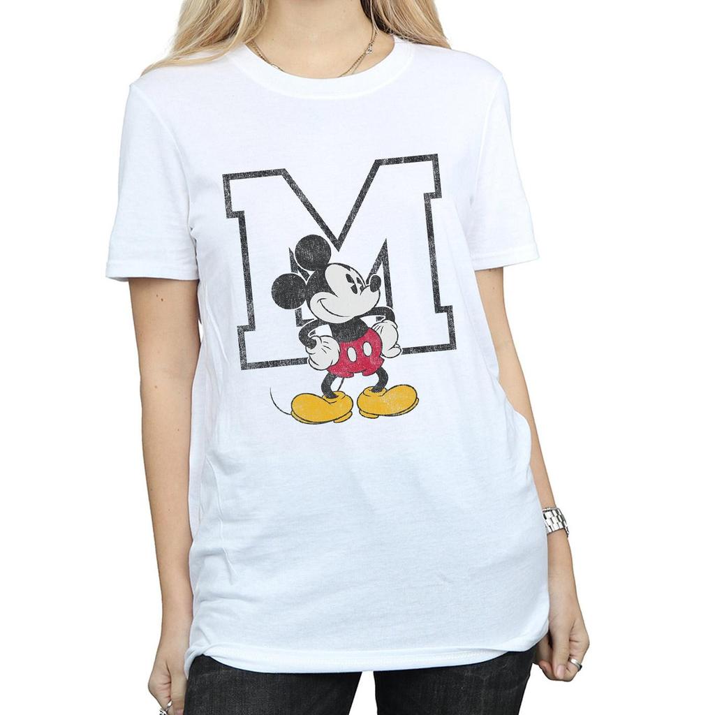 Disney Womens/Ladies M Mickey Mouse Cotton Boyfriend T-Shirt