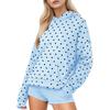 Women's Hooded Sweatshirt With Polka Dot Pattern Print, Trendy And Versatile Top