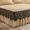European Luxury Quilted Bed Skirt Winter Warm Thicken Velvet Bedspread King Good Hand Feeling Bed Skirt Not Included Pillowcase