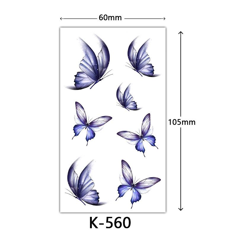 Small Fresh Tattoo Sticker, English, Alphabet Flower Butterfly Sketch Line, Waterproof Tattoo Sticker Tattoo