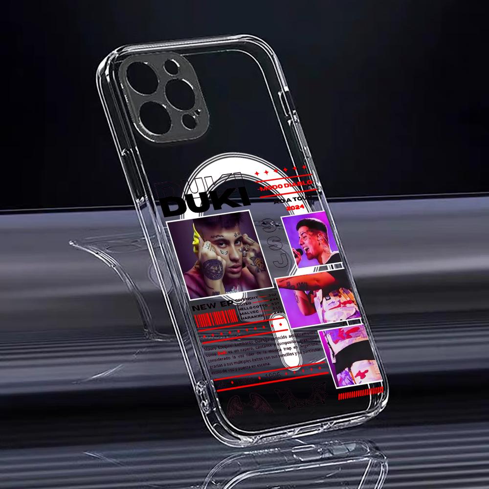 Fashion Rapper DUKI Phone Case For iPhone 17 16 15 14 13 12 Pro Max Plus With Magnetic Crystal Clear Case Wireless Charge