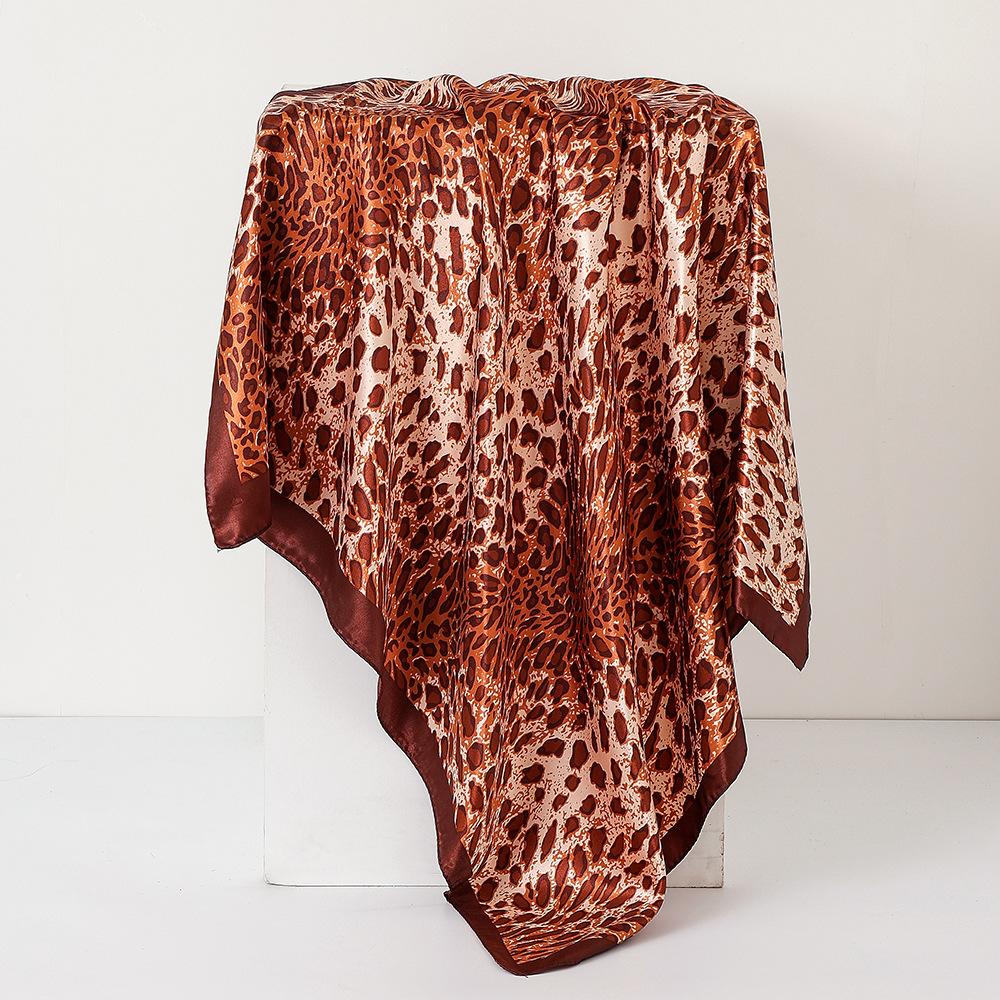 Design Satin Silk Imitation Shawl Hijab Scarf Women Print Ginkgo Leaves Sunscreen Beach Wraps Hijab Female Headkerchief Echarpe