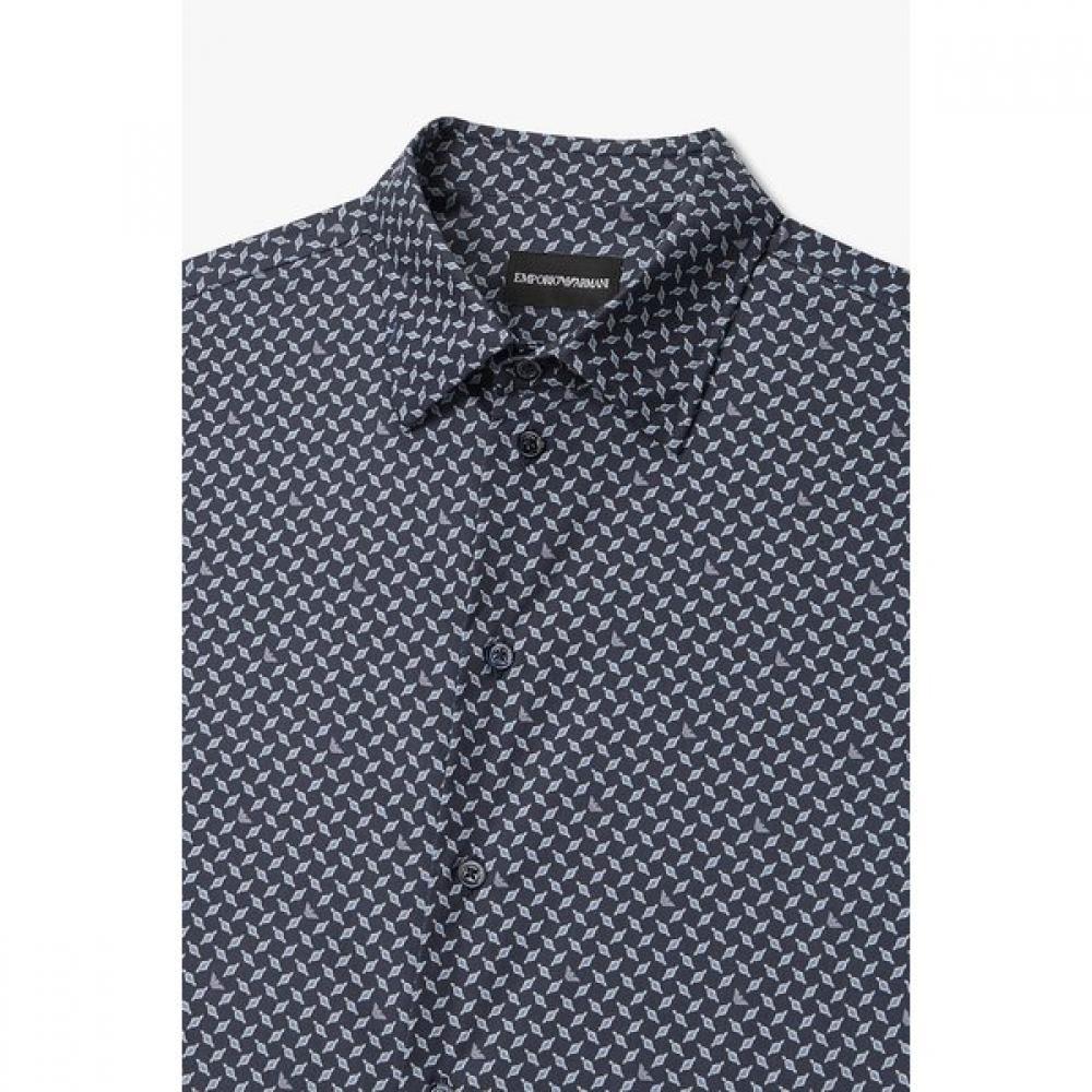Emporio Armani Men S Eagle Pattern Stretch Shirt A516104015