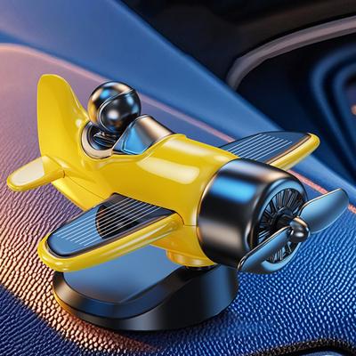 ABS Material Pilot Car Decoration Solar Propeller Ornament Car Interior Decor