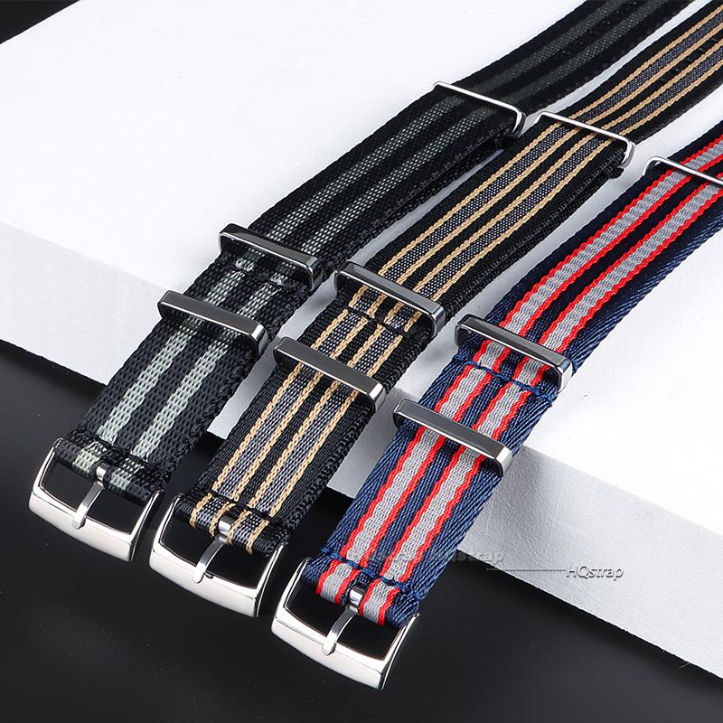 Bracelet souple en nylon pour Omega Seamaster 007 Hommes Femmes Toile militaire Bracelet de montre de remplacement pour Seiko Universel Sport 20mm Ceinture