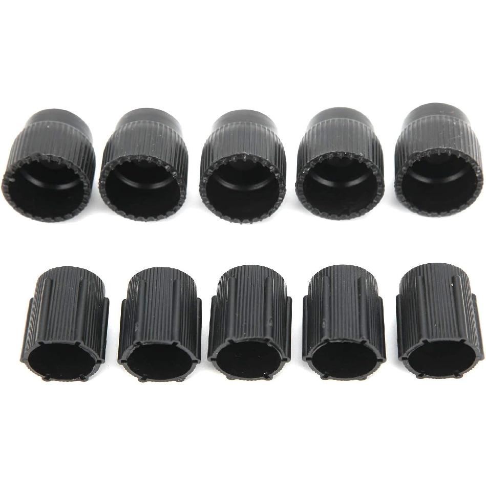 AC Service Port Caps, Universal Air Conditioning Service Cap ABS A/C Repair Refrigerant Charging Port Cover Auto Accessory (Pack of 10)