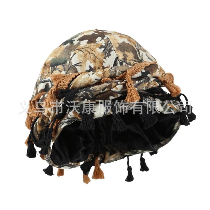 fringed headscarf hat, solid color cashew print twist tail hat, hip hop twist braided hat