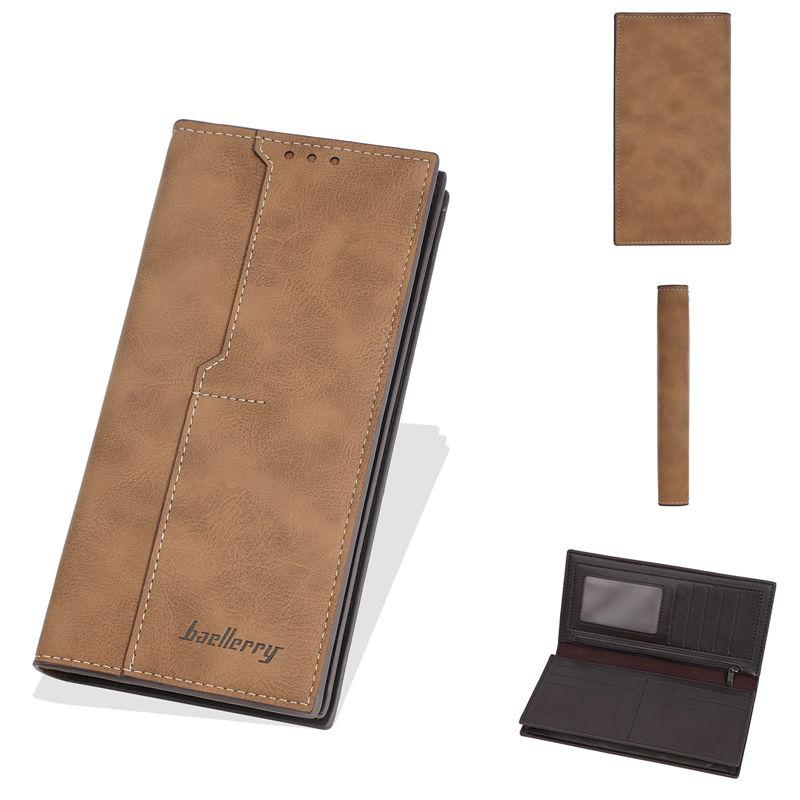Baellerry RFID Anti Theft Protection Card Holder for Men Vintage Design Long Wallets Business Fashion Coin Purse Cash Bags GZW