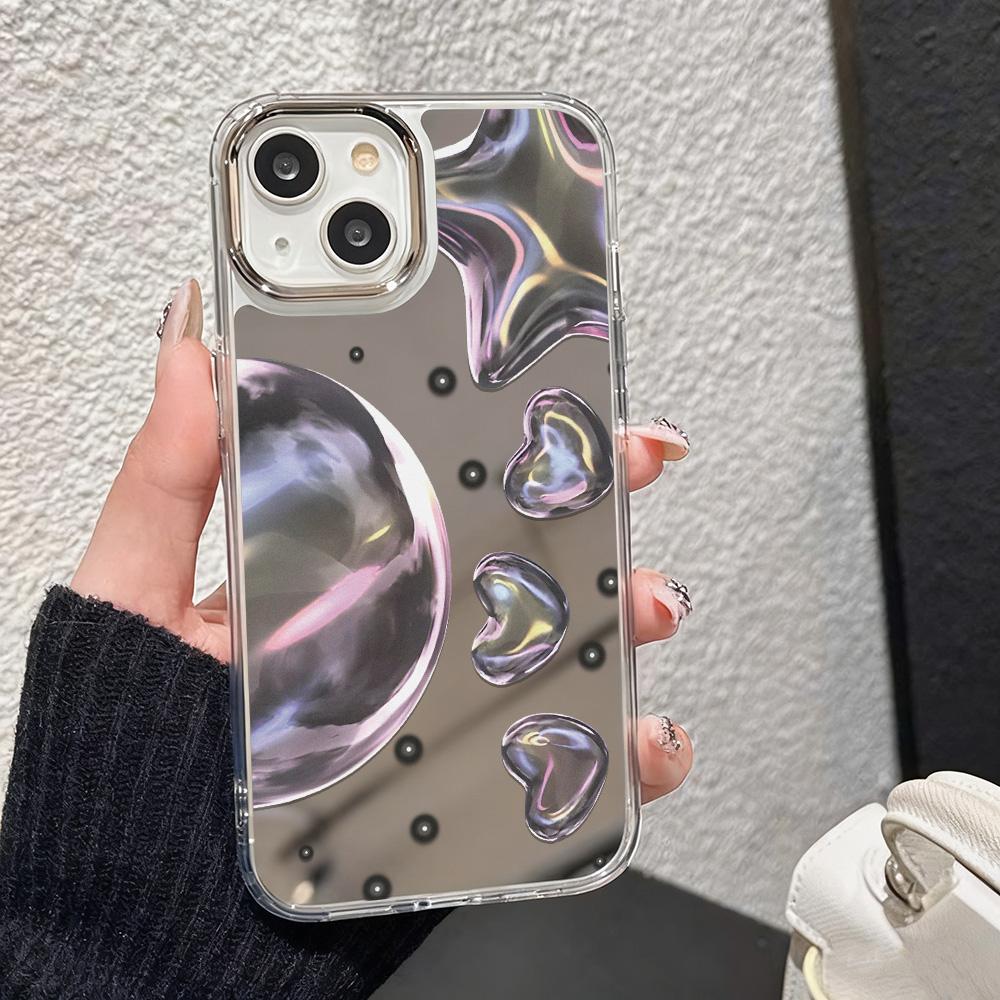 Love Makeup Mirror Phone Case For iPhone 17 Case iPhone 16 Pro Max 11 15 14 13 12 17 Pro Max 16e 17E Plus Air Silicone Cover