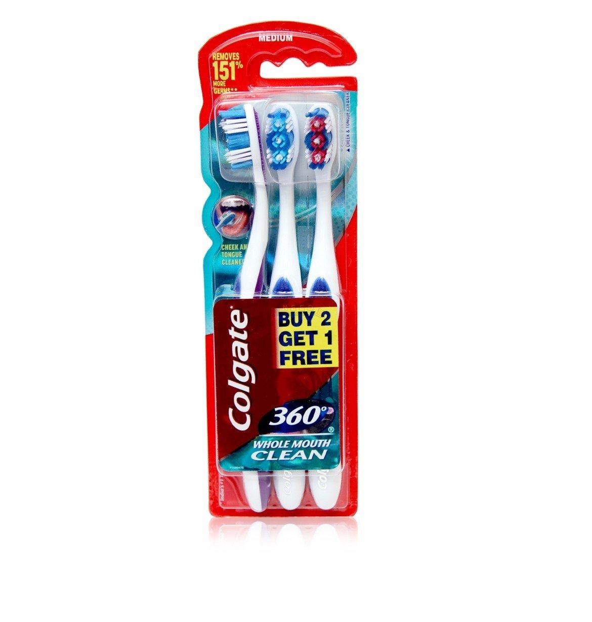 

Зубная щетка Colgate 360 Whole Mouth Clean, упаковка из 3 шт.