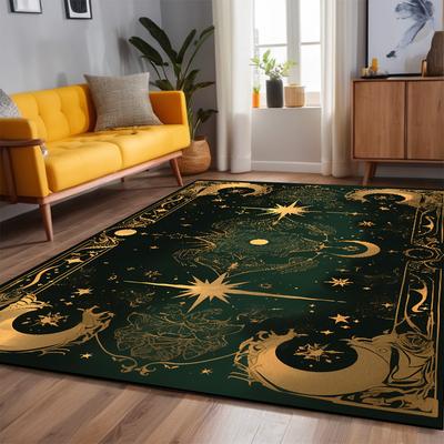 Mandala Pentagram Tarot Stil Teppiche für Wohnzimmer Persisches Element Heimdeko Große Größe Teppiche Rutschfest Schlafzimmermatten Waschbar