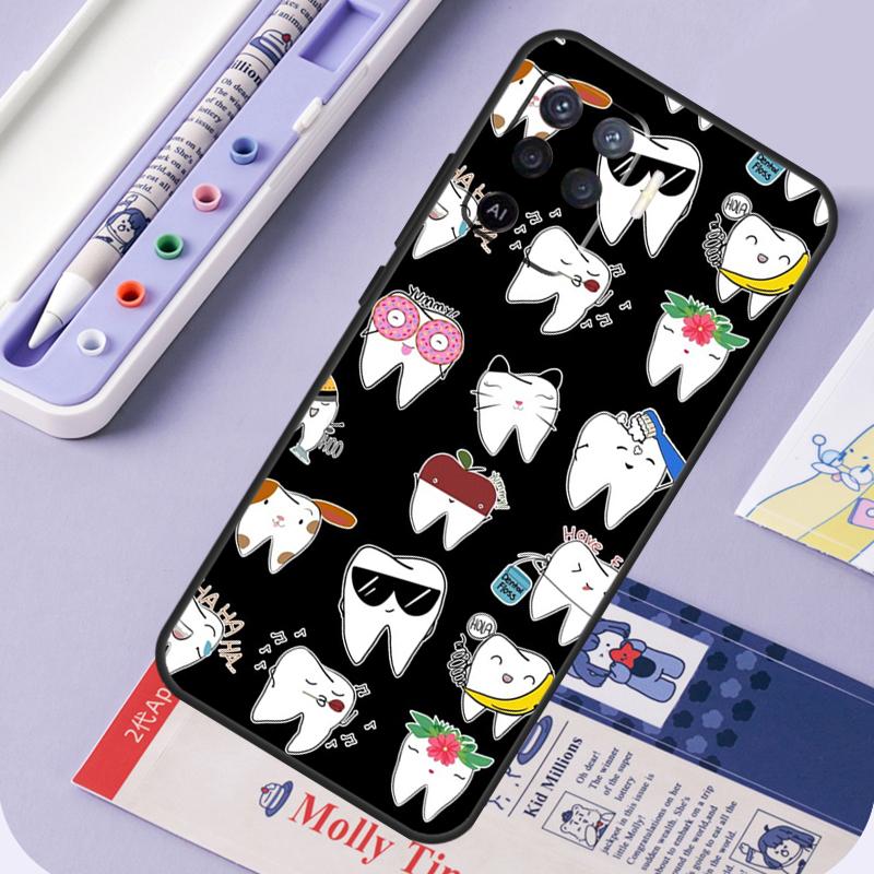 Dentist Tooth Pattern Case For OPPO A53 A31 A5 A9 A52 A72 A15 A83 A91 A93 A54 A74 A94 Find X3 Lite X5 Pro Cover