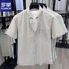 Men's Summer Plaid Cotton Short-Sleeve Shirt