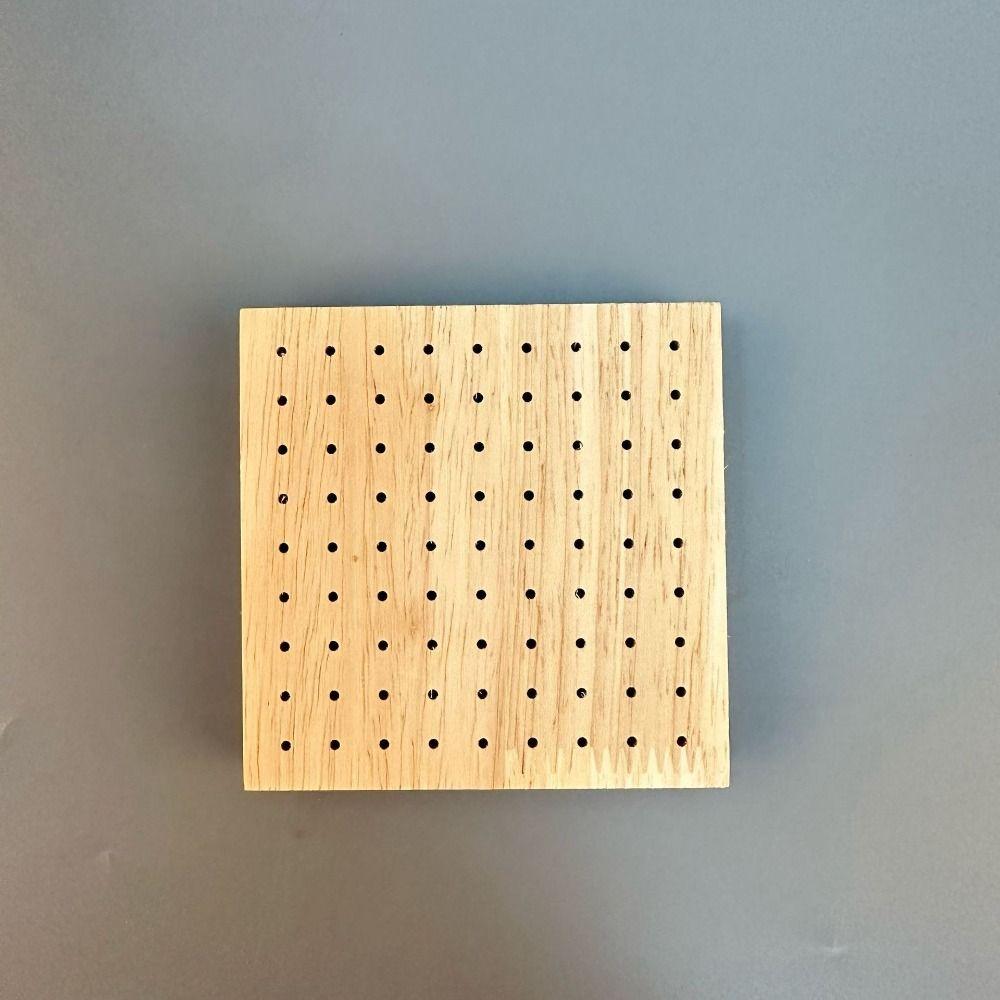 2Pcs Square Wooden Polishing Head Storage Board Nail Grind Head Organizer Empty Container