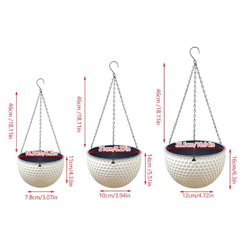 1Pcs Hanging Basket Flowerpot Garden Plastic Flowerpot Outdoor Flowerpot Chain Type Plant Hanging Basket Flowerpot