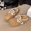 Japanese Slippers Soft Sister Embroidery Sweet and Cute Birkenstock Soft Bottom  Bag Head Slippers Lace