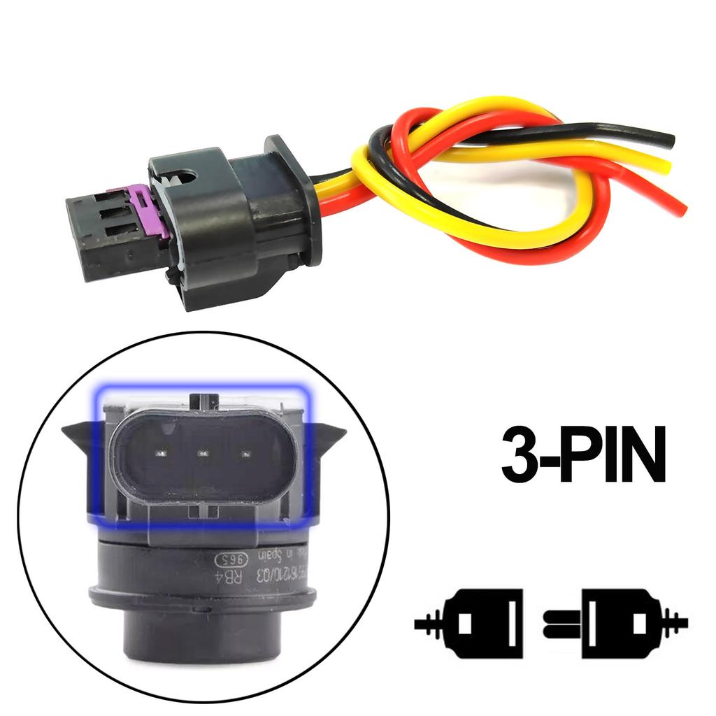 2x Für VW Transporter T6 Eos Golf Jetta Passat Tiguan Caddy Touran Polo 3-PIN Einparkhilfe Sensor Stecker 4F0973703