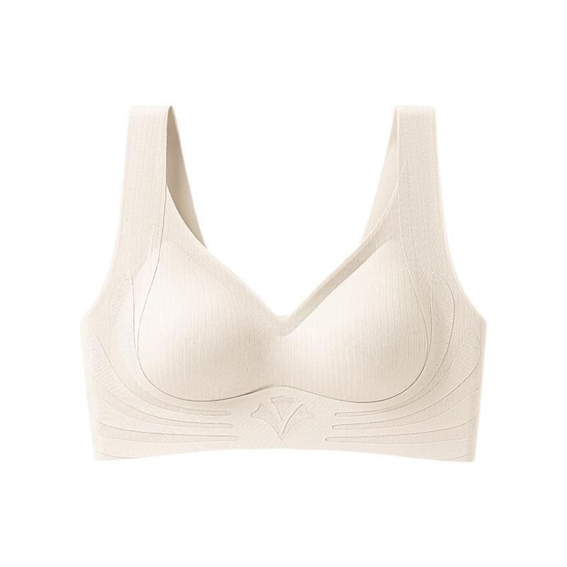 Tank Top Style Seamless Bra Women's Sports Bra No Steel Ring Gathered Bra Double Breast Anti Sagging Thin Bra
