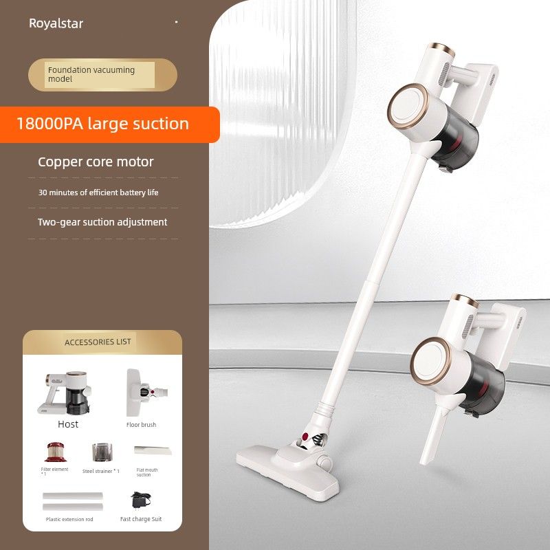 

Royalstar Wireless Vacuum Cleaner For Home Large Suction Handheld Small a Suction Machine Sweep Suction Mop Mites Instrument Two-in-One [18000PA suction] basic suction