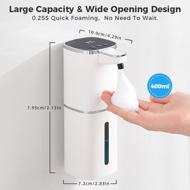 Induction Hand Sanitizer, Automatic Liquid Soap Dispenser, Foam Hand Washing Machine, 400ml Liquid Rechargeable Bathroom Hand Sa