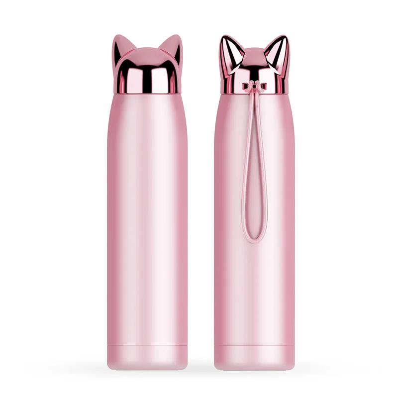 320ml Thermos Bottle Stainless Steel Vacuum Flasks Cute Cat Ear Thermal Cup Portable Travel Outdoor Mug for Coffee Tea Milk