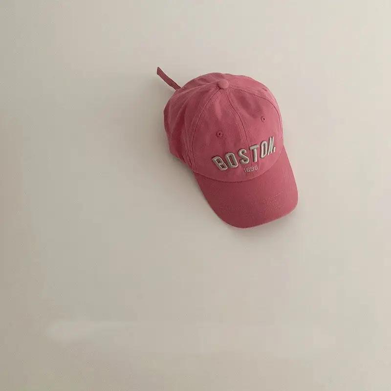 1pc Solid Letter Kids Baseball Cap Embroidery Children Girls Boys Sun Hat Spring Summer Outdoor Adjustable Visor Baby Cap