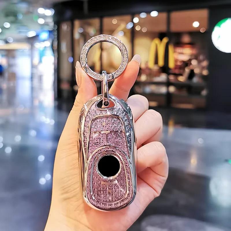 Suitable For 24 Buick Gl8 Keycase Avenir Keycover Key Shell Keychain Car Case Buckle Cute Bear Keychain Sparkling Car Key Case