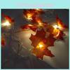 Pendant Maple Christmas Leaves Lighted Fall Garland 102030 Led Lights String
