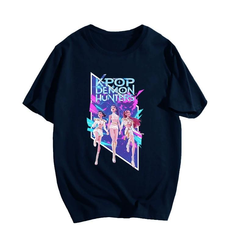 Nové Designové Trička KPop Lovci Démonů Tištěné Krátký Rukáv Módní Ležérní Oblečení Dívčí Kulatý Výstřih Pulovry Roztomilé Jednoduché Všestranné Základní Tričko
