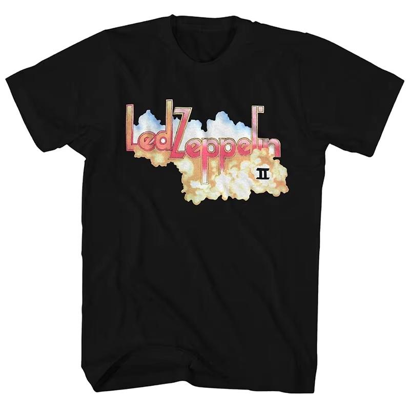Band Photo Led Zeppelin Band TShirt Cotton Graphic Tee Men Women Summer Streetwear