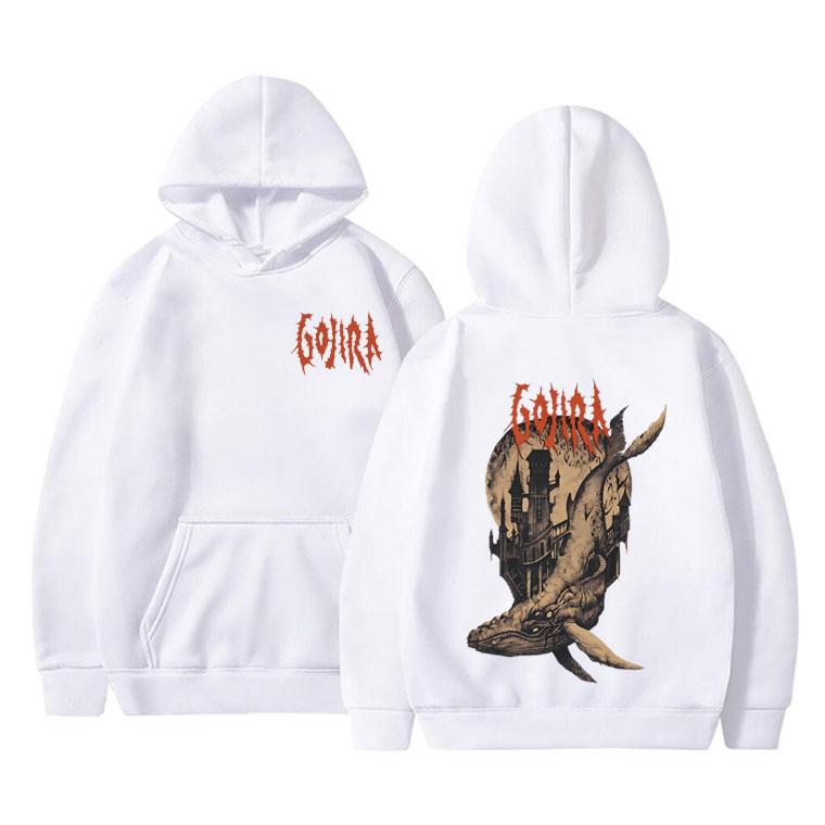 French Metal Band Gojira From Mars To Sirius Flying Whales Vintage Rock Double Sided Print Hoodie Male Fashion Loose Sweatshirt