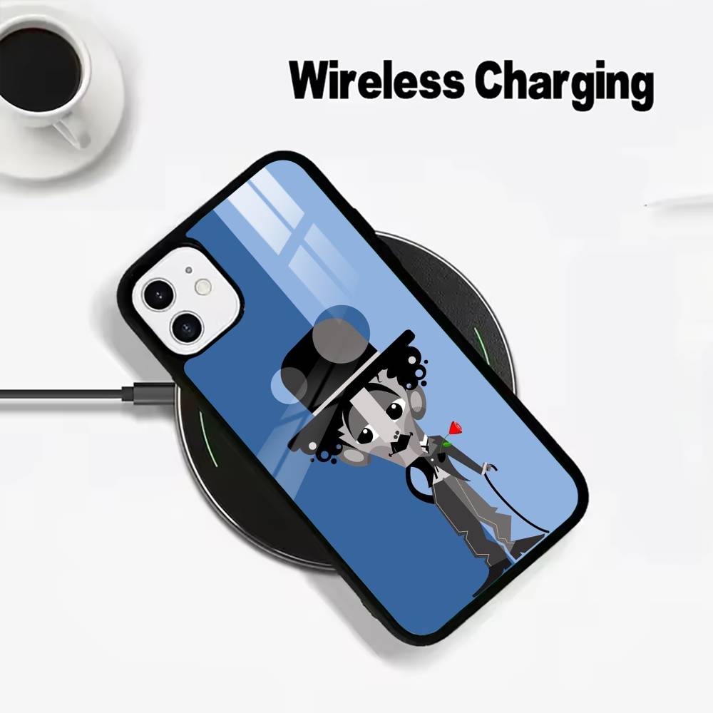 C-Charlie Chaplin Phone Case For IPhone17 16 15 14 13 12 11 Pro Max 16/15/14Plus Wireless Charger Cover Funda