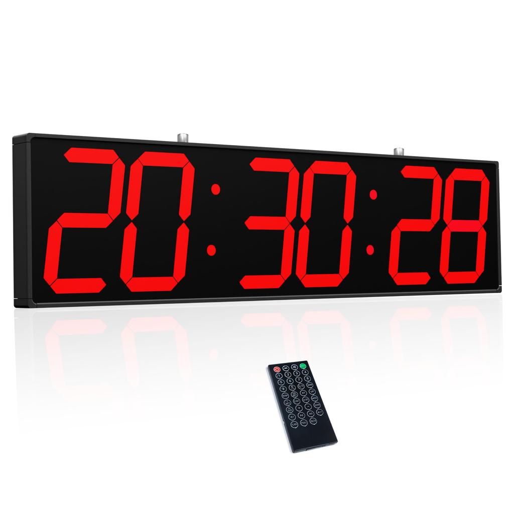 CHKOSDA Digital Wall Multifunctional LED Digital Clock with Date Large Timer with Countdown 27-inch Double-Sided Clock, Timer, Temperature, Display,