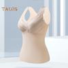 Winter Women Thermal Vest with Chest Pads Seamless Velvet Fast Temperature Lock V Neck Slim Fit Elastic Sleeveless Inner Wear Bottoming Tank Top