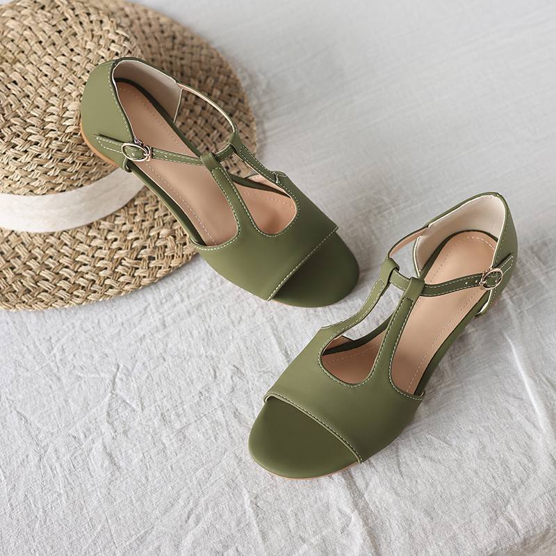 

Krazing Pot Microfiber Low Heels Concise Style slip on European Design Summer Size 43 Size 42 Women Sandals 43 зелений