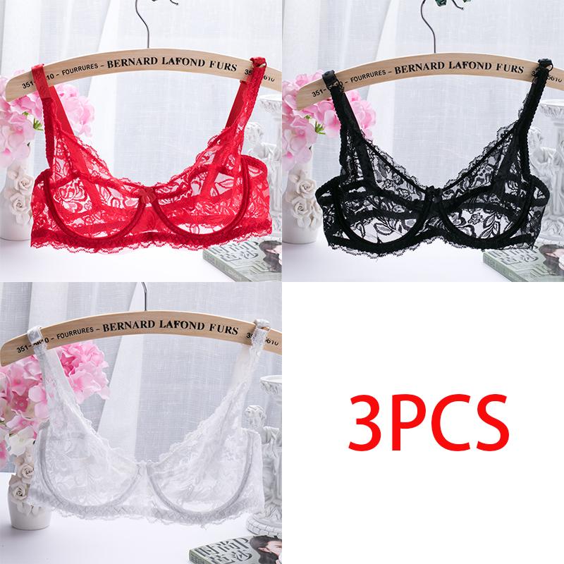 Europe and The United States Thin Single-layer Sexy Bra Full Lace Steel Ring Cottonless Bra Adjustable Big Yards Bra