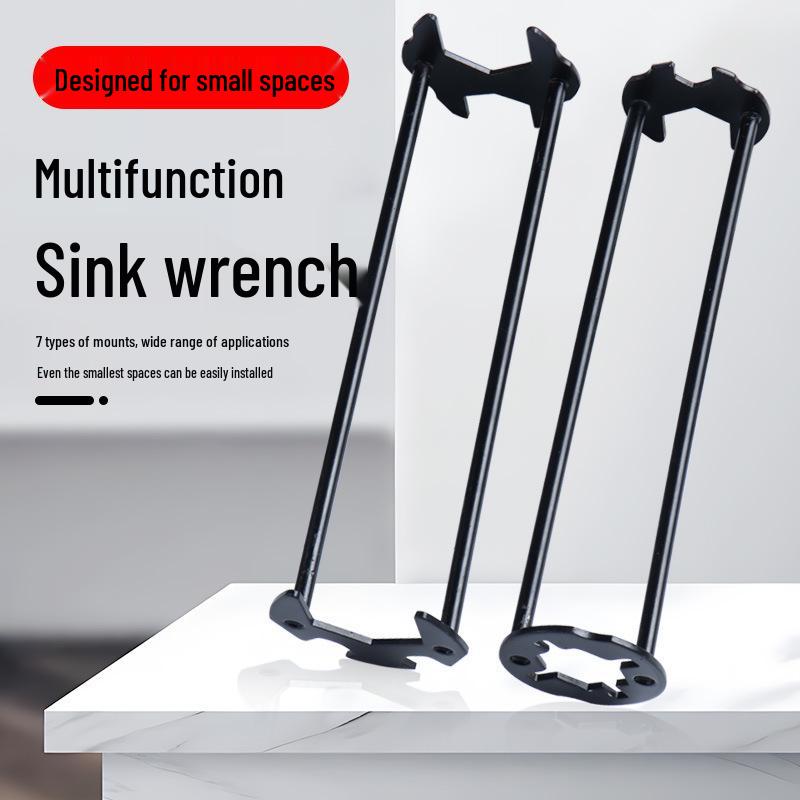 Multifunctional Bathroom Sink Wrench for Faucet and Hose Installation