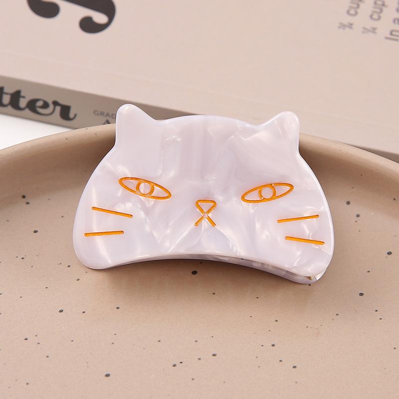 1Pcs Cute Sweet Hair Scratch Elegant Acetate Cat Grab Clip Metal Tooth Hairpin Ladies Back Of The Head Disc Hair Gripper