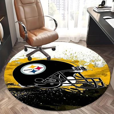 Pittsburgh Steelers Helm, NFL Team Gear Stoelmat Ronde Vloerkleed Kantoortapijt, Antislip, Geschikt voor Woonkamers, Slaapkamers Decoratie.1205427a