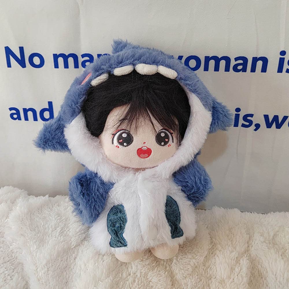 niannyyhouse 20cm stuffed animal clothes, shark hoodie, shoes, dress-up, cotton doll clothes
