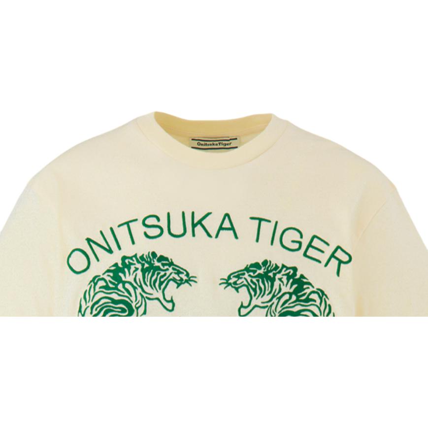 ONITSUKA TIGER Straight Cut Round Neck Comfortable Short Sleeve T-Shirt Unisex Tops Off-White 2183B368-700