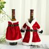 Christmas Velvet Wine Bottle Cloak Covers - Festive Red Party Decorations