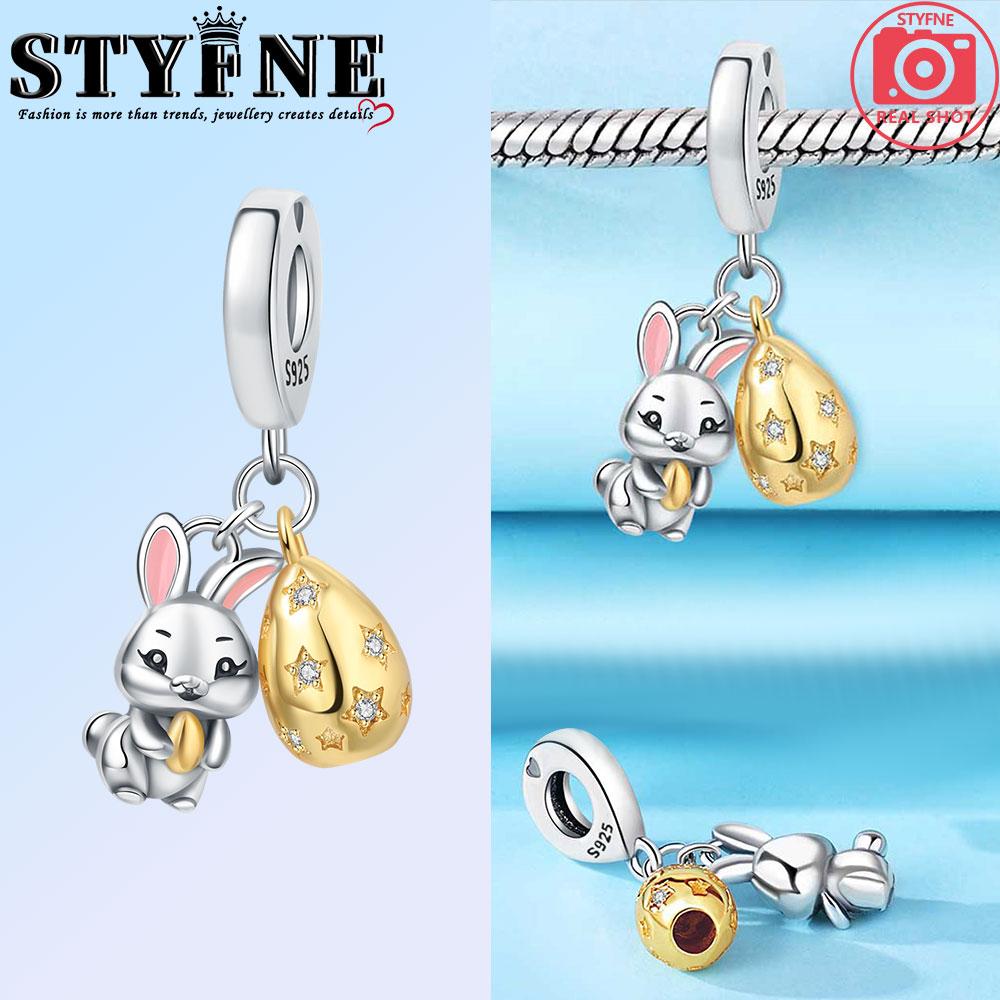 Copper Blue Star Easter Colorful Egg Charms Beads Fit Original Bracelets For Women Jewelry Party Diy Fine Gifts Accessories