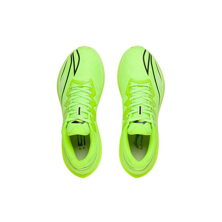 New LiNing WuShi 5S 2.0 Running Shoes Cushioned Slip Resistant Low Top Running Shoes Men's Fluorescent Vanilla Green ARSS043-4