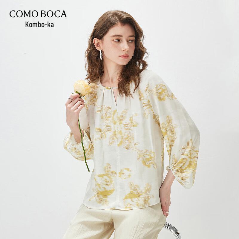 Kemengboka Women s Mulberry Silk Long Sleeve Blouse XL