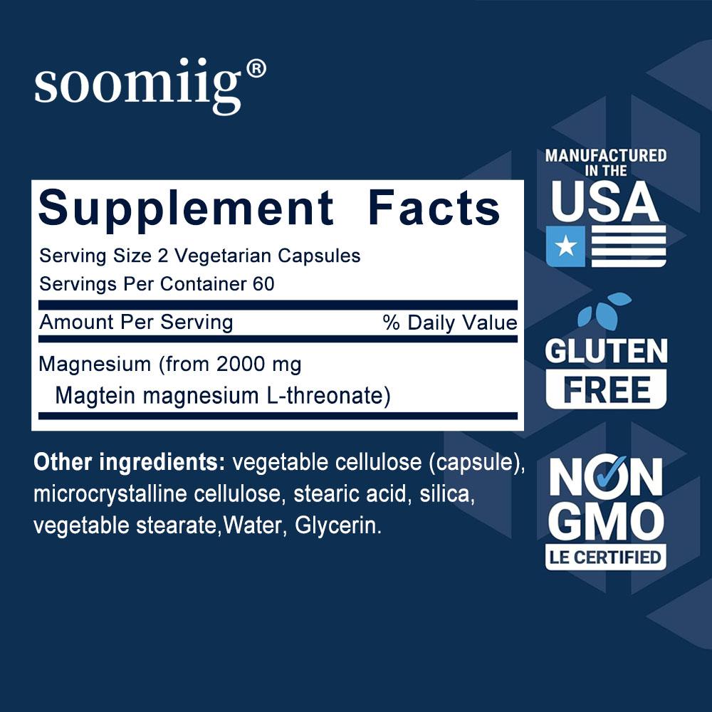 Magnesium Supplements Can Promote Brain Health and Improve Memory 120 Capsules